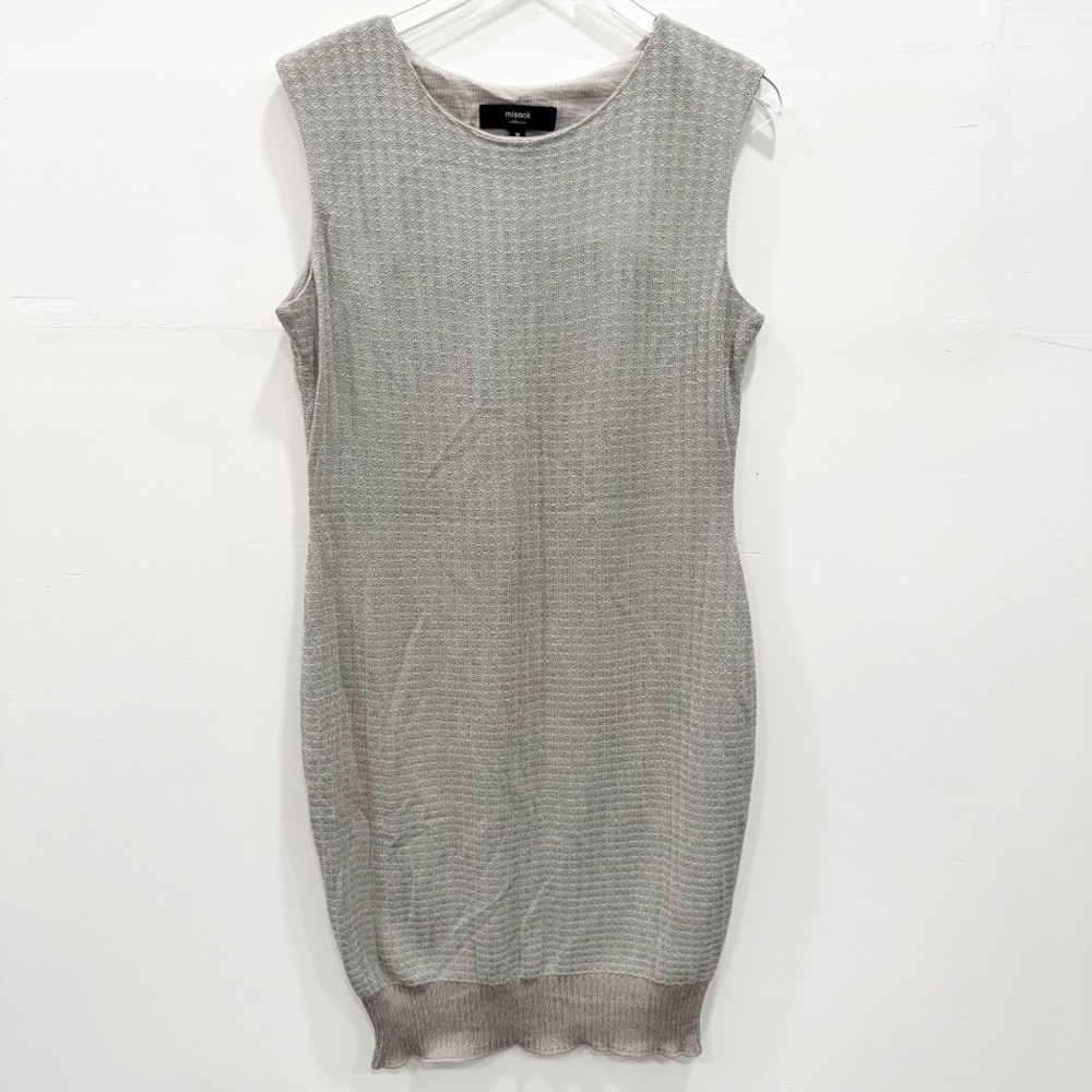Misook Collection Textured Grey Silver Dress Medium